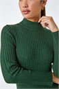 Forest  Ribbed Knit Turtleneck Jumper, Image 5 of 5
