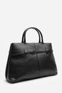 Black Flores Luxury Structured Leather Tote Bag, Image 3 of 8
