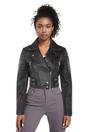 Black Cropped Brando Leather Biker Jacket, Image 1 of 7