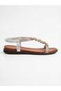 Silver iKrush Silver Grace Rhinestone Chain Flat Sandals, Image 8 of 8