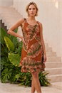 Amber Leaf Print Double Layer Dress, Image 1 of 4