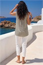 Khaki Classic Stripe Sleeveless Vest, Image 3 of 4