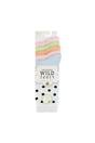 Pink Flourescent 5 Pack Ladies Jacquard Patterned Crew Socks, Image 2 of 3