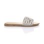 Silver Flat Diamante Mule Sandals Flip Flips Sliders, Image 2 of 4