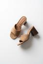 Taupe iKrush Taupe Rosa Womens Square Toe Block Heel Mules, Image 7 of 8