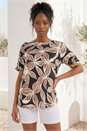 Mocha Floral Print Top, Image 1 of 4