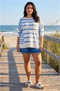 Blue Curve Stripe Knit Jumper, Image 1 of 4
