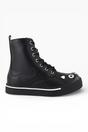 Black Kitty Faux Leather Combat Sneaker Boots, Image 1 of 8