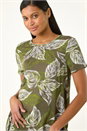 Green Leaf Print Stretch Top, Image 4 of 5