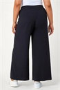 Black Curve Elastic Waist  Wide Leg Trousers, Image 5 of 7