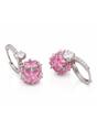 Light Pink Crystal Orb Hoop Earrings, Image 2 of 3