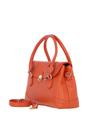 Orange Premium Leather Shoulder Bag with Detachable Crossbody Strap, Image 2 of 4