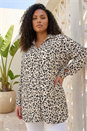 Black Curve Floral Textured Blouse, Image 1 of 4