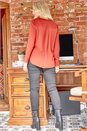 Rust Woven Pocket Detail Button Front Top, Image 3 of 3