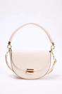 Ecru Metal Clasp Saddle Shoulder Bag, Image 1 of 3