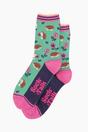 Mint Hedgehogs And Pansies Floral Bamboo Socks - Mint, Image 2 of 4