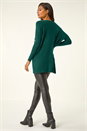 Emerald Sparkly Star Longline Jumper, Image 3 of 5