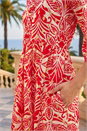 Red Foil Spot Detail Midi Dress, Image 4 of 4