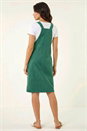 Green Corduroy Pinafore Midi Dress, Image 4 of 6