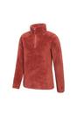Dark Orange Teddy Fleece Quarter Zip Fleece Top, Image 4 of 5