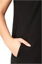 Black V Neck Cocoon Dress, Image 4 of 5