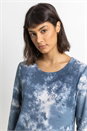 Blue Tie Dye Print Jersey Swing Top, Image 4 of 4
