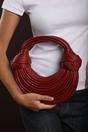 Maroon Blossom Curved Metallic Shoulder Bag, Image 6 of 6
