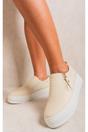 Beige Andrea Zipper Decor Slip On Trainers, Image 1 of 4