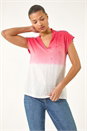 Pink Dip Dye Embroidered Top, Image 4 of 5