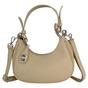 Beige Small Turn-Lock Faux Leather Shoulder Bag, Image 1 of 1