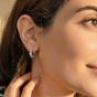 Silver Bamboo Everyday Sterling Silver Huggie Hoop Earrings, Image 3 of 4