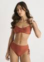 Brown Gini London Rust Metallic Ruch Side Bikini Bottom, Image 1 of 4