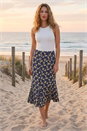 Yellow Daisy Print A-Line Stretch Skirt, Image 2 of 4