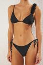 Black Applique Detail Triangle Bikini Set with Tie Side, Image 2 of 5