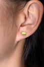 Gold Sterling Silver Rain Cloud Studs, Image 2 of 3