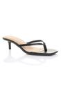 Low Kitten Heel Toe Post Slip On Square Toe Sandals, Image 1 of 5