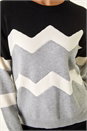 Grey Colour Block Zig Zag Knit Jumper, Image 6 of 6