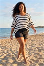 Black Curve Crochet Knitted Top , Image 3 of 4