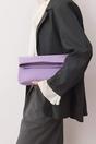 Lilac Soft Suede Foldover Clutch Bag, Image 1 of 4