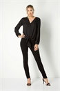Black Button Tie Front Blouse, Image 2 of 4