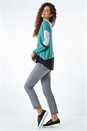 Green  Colour Block Round Neck Jumper, Image 2 of 5