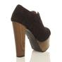 Black High Heel Crochet Lace Up Platform Peep Toe Shoe Boots, Image 4 of 5