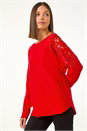 Red Sparkly Sleeve Knit Jumper, Image 4 of 5