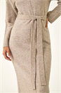 Natural  Dusk Belted Knit Midi Dress, Image 5 of 5
