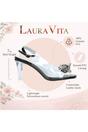 Black Women’s Crystal Heel Sandals - Mira 01, Image 3 of 7