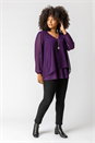 Plum Curve Chiffon Top With Necklace, Image 3 of 4
