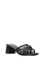 Black 'Senara' Backless Block Heel Sandals With Crystals and Mesh, Image 2 of 6