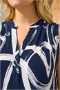 Navy  Curve Abstract Print Vest Top, Image 4 of 4