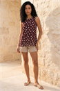 Brown Spot Double Layer Vest Top, Image 2 of 4