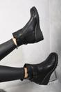 Black Isabel Side Zip Low Wedge Chelsea Ankle Boots, Image 2 of 4